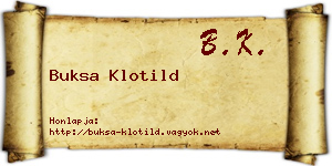Buksa Klotild névjegykártya